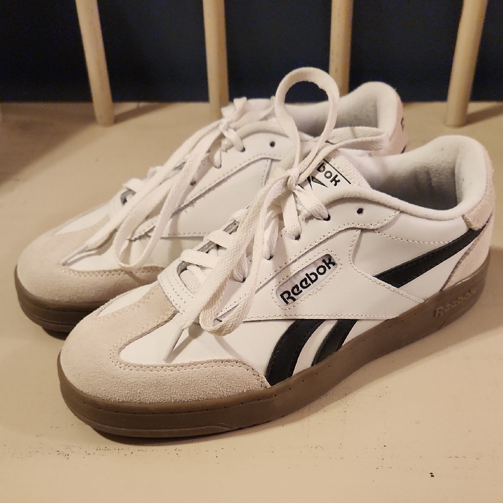 Reebok Classic White and Black Sneakers